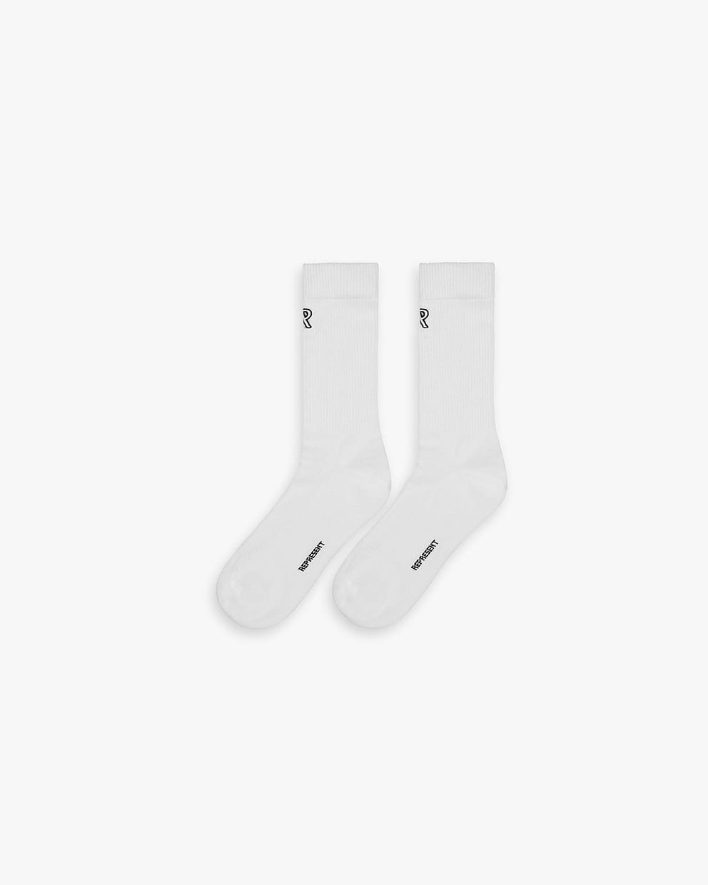 Initial Embroidered Socks - Flat White